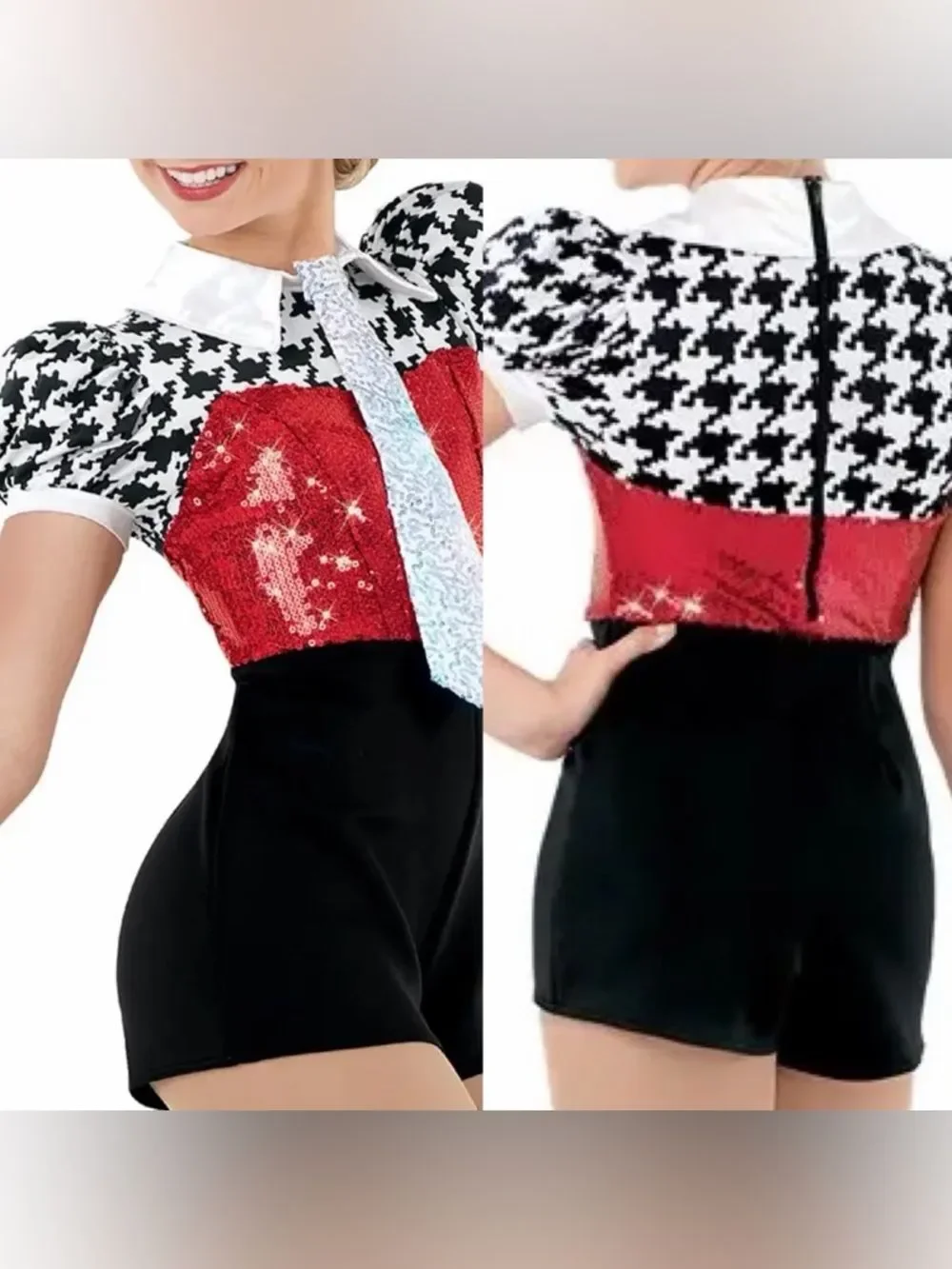 WEISSMAN Dance Costume suit tux menswear plaid houndstooth Jump Jive Wai 8534 LC
